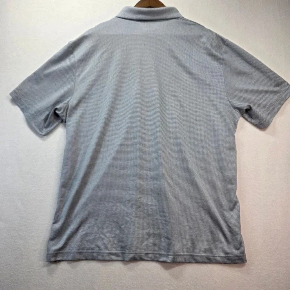PGA‎ TOUR Men's Golf Polo Shirt XL Gray Micro Check Short Sleeve 100% Polyester